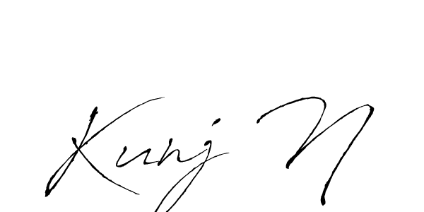 Similarly Antro_Vectra is the best handwritten signature design. Signature creator online .You can use it as an online autograph creator for name Kunj N. Kunj N signature style 6 images and pictures png