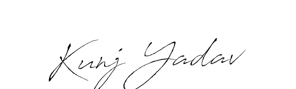 How to make Kunj Yadav name signature. Use Antro_Vectra style for creating short signs online. This is the latest handwritten sign. Kunj Yadav signature style 6 images and pictures png