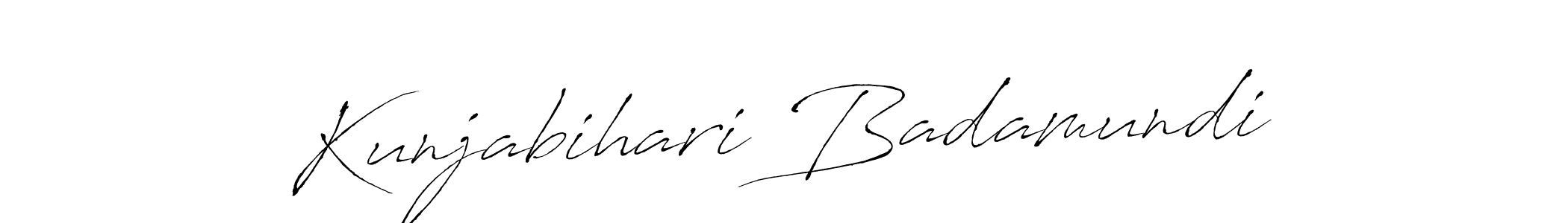 Create a beautiful signature design for name Kunjabihari Badamundi. With this signature (Antro_Vectra) fonts, you can make a handwritten signature for free. Kunjabihari Badamundi signature style 6 images and pictures png