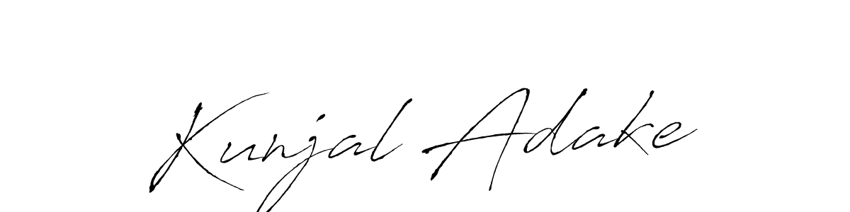 Antro_Vectra is a professional signature style that is perfect for those who want to add a touch of class to their signature. It is also a great choice for those who want to make their signature more unique. Get Kunjal Adake name to fancy signature for free. Kunjal Adake signature style 6 images and pictures png