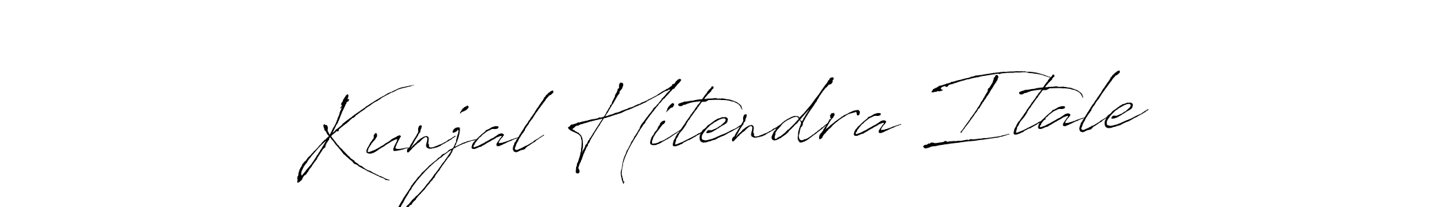 Create a beautiful signature design for name Kunjal Hitendra Itale. With this signature (Antro_Vectra) fonts, you can make a handwritten signature for free. Kunjal Hitendra Itale signature style 6 images and pictures png