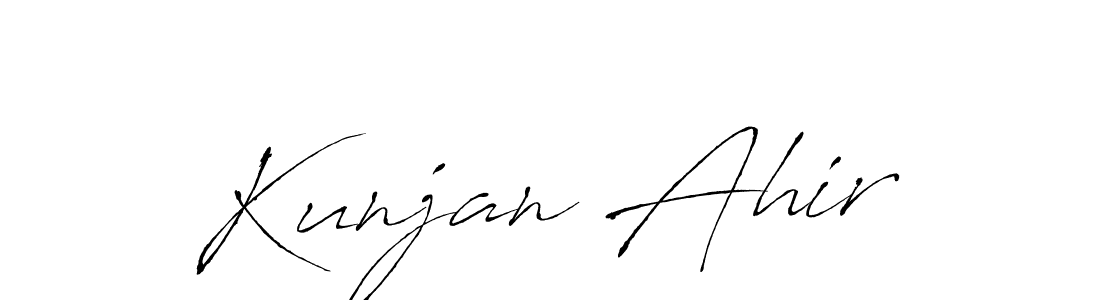 Kunjan Ahir stylish signature style. Best Handwritten Sign (Antro_Vectra) for my name. Handwritten Signature Collection Ideas for my name Kunjan Ahir. Kunjan Ahir signature style 6 images and pictures png