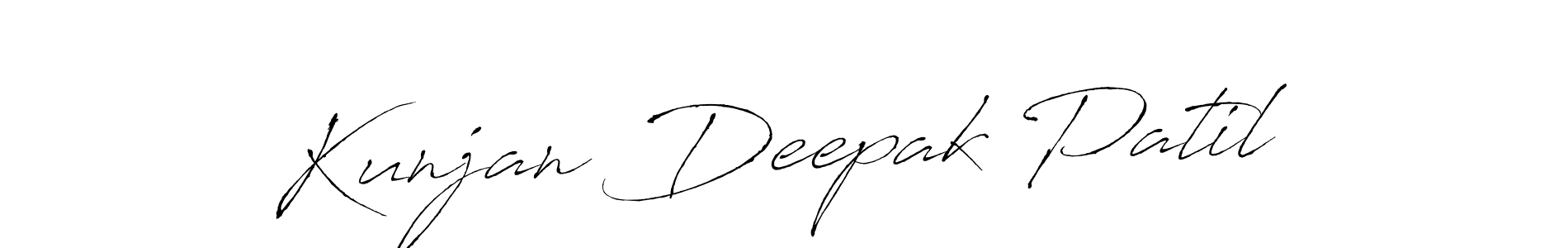 How to make Kunjan Deepak Patil name signature. Use Antro_Vectra style for creating short signs online. This is the latest handwritten sign. Kunjan Deepak Patil signature style 6 images and pictures png