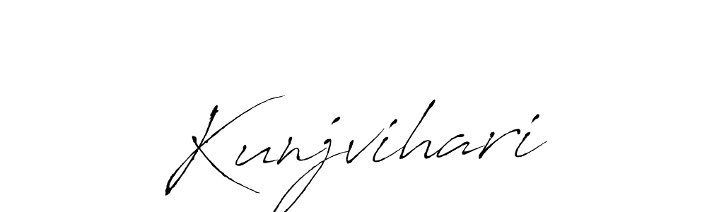 You should practise on your own different ways (Antro_Vectra) to write your name (Kunjvihari) in signature. don't let someone else do it for you. Kunjvihari signature style 6 images and pictures png