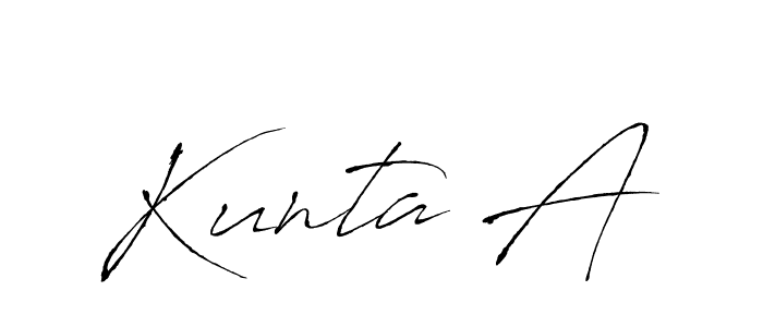 Design your own signature with our free online signature maker. With this signature software, you can create a handwritten (Antro_Vectra) signature for name Kunta A. Kunta A signature style 6 images and pictures png