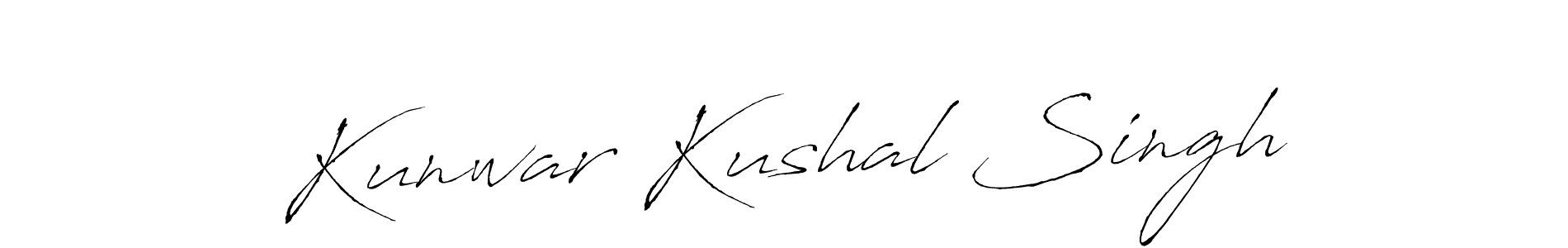 How to make Kunwar Kushal Singh name signature. Use Antro_Vectra style for creating short signs online. This is the latest handwritten sign. Kunwar Kushal Singh signature style 6 images and pictures png