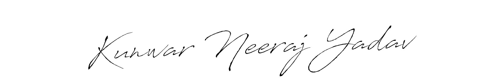 How to make Kunwar Neeraj Yadav name signature. Use Antro_Vectra style for creating short signs online. This is the latest handwritten sign. Kunwar Neeraj Yadav signature style 6 images and pictures png