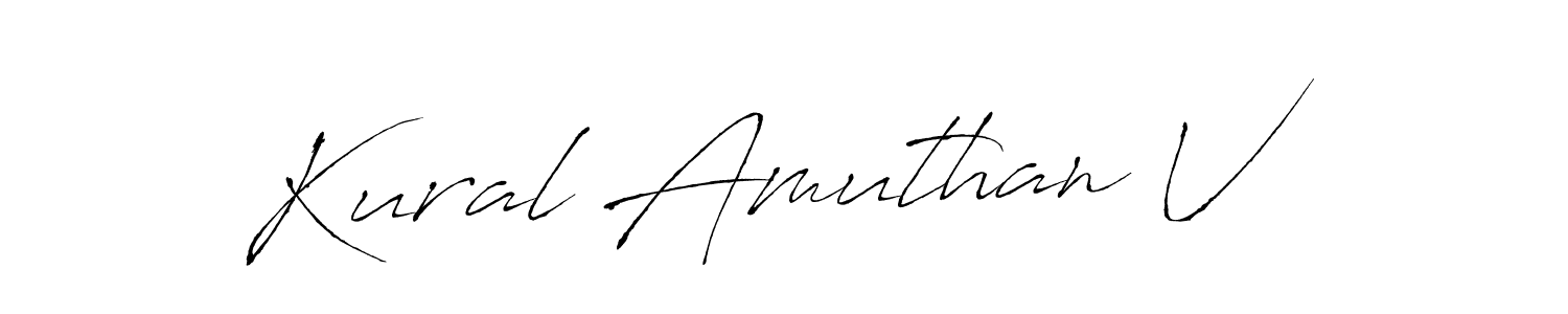 Also we have Kural Amuthan V name is the best signature style. Create professional handwritten signature collection using Antro_Vectra autograph style. Kural Amuthan V signature style 6 images and pictures png