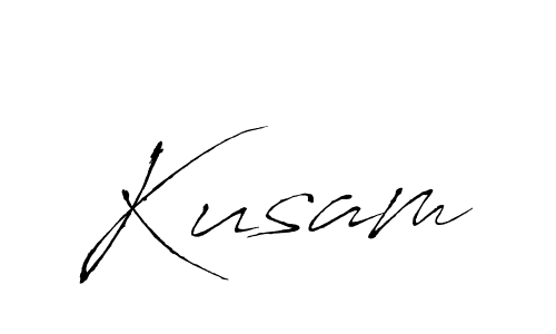 Create a beautiful signature design for name Kusam. With this signature (Antro_Vectra) fonts, you can make a handwritten signature for free. Kusam signature style 6 images and pictures png