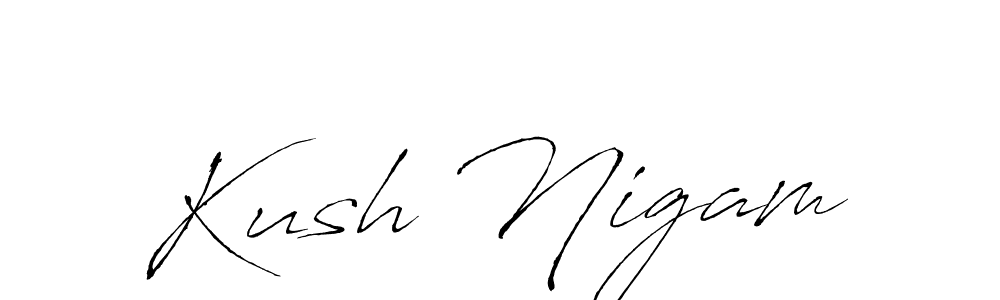 Kush Nigam stylish signature style. Best Handwritten Sign (Antro_Vectra) for my name. Handwritten Signature Collection Ideas for my name Kush Nigam. Kush Nigam signature style 6 images and pictures png