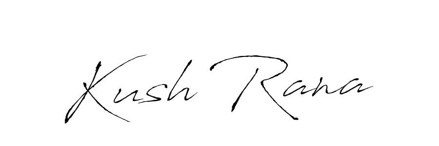 Make a beautiful signature design for name Kush Rana. With this signature (Antro_Vectra) style, you can create a handwritten signature for free. Kush Rana signature style 6 images and pictures png