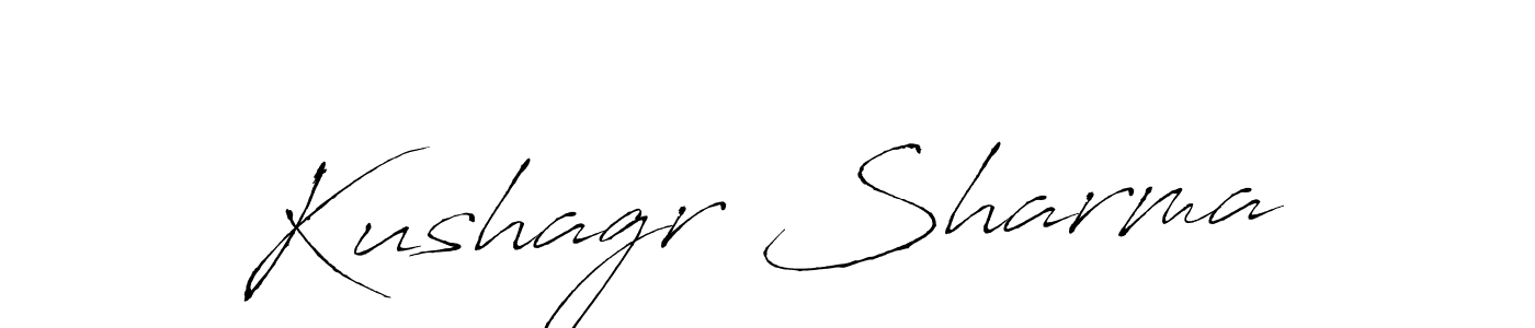 Antro_Vectra is a professional signature style that is perfect for those who want to add a touch of class to their signature. It is also a great choice for those who want to make their signature more unique. Get Kushagr Sharma name to fancy signature for free. Kushagr Sharma signature style 6 images and pictures png