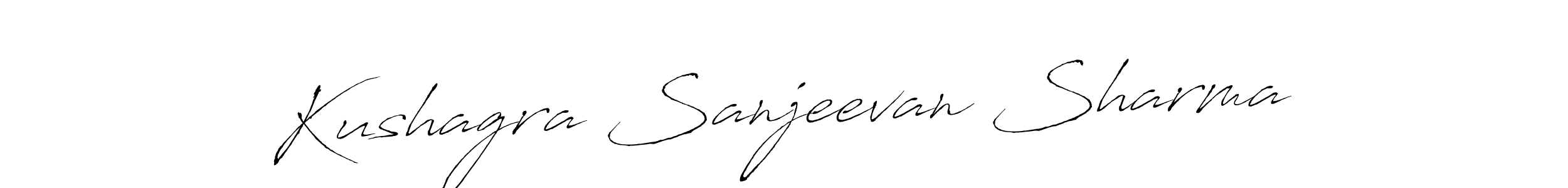 How to make Kushagra Sanjeevan Sharma signature? Antro_Vectra is a professional autograph style. Create handwritten signature for Kushagra Sanjeevan Sharma name. Kushagra Sanjeevan Sharma signature style 6 images and pictures png