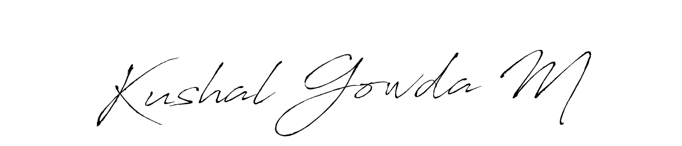 Design your own signature with our free online signature maker. With this signature software, you can create a handwritten (Antro_Vectra) signature for name Kushal Gowda M. Kushal Gowda M signature style 6 images and pictures png
