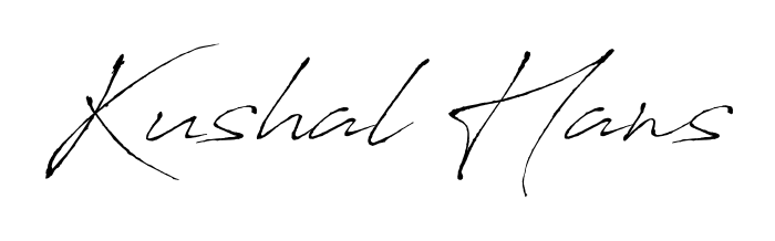 The Antro_Vectra typeface gives name Kushal Hans a refined look. Suitable for certificates, diplomas, and official verification. Kushal Hans signature style 6 images and pictures png