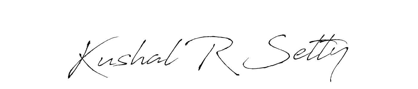 The best way (Antro_Vectra) to make a short signature is to pick only two or three words in your name. The name Kushal R Setty include a total of six letters. For converting this name. Kushal R Setty signature style 6 images and pictures png