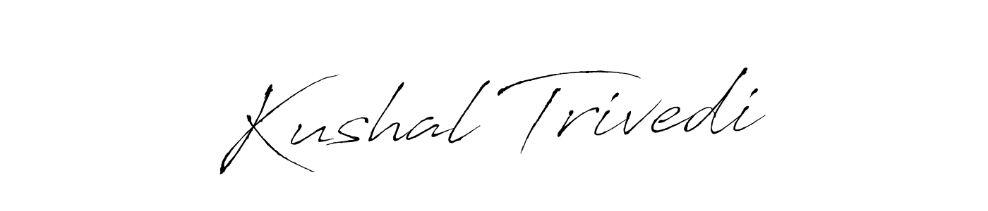 How to make Kushal Trivedi name signature. Use Antro_Vectra style for creating short signs online. This is the latest handwritten sign. Kushal Trivedi signature style 6 images and pictures png