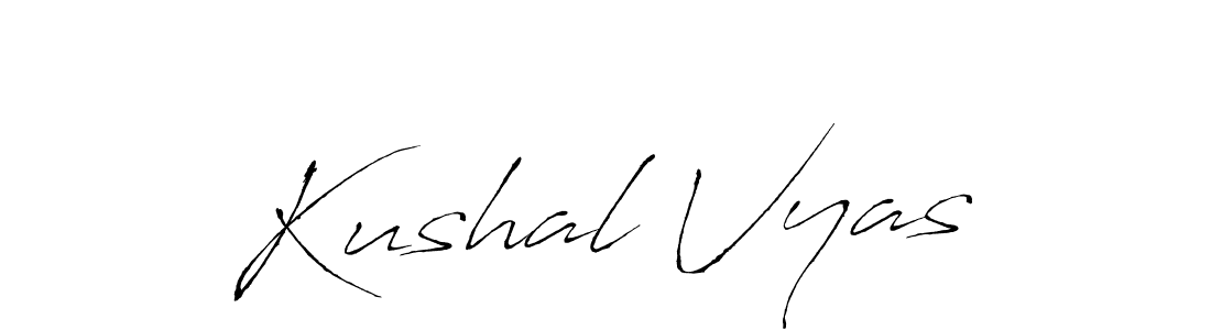 How to make Kushal Vyas name signature. Use Antro_Vectra style for creating short signs online. This is the latest handwritten sign. Kushal Vyas signature style 6 images and pictures png