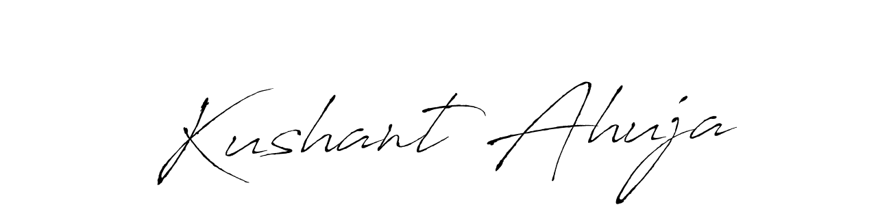 Make a beautiful signature design for name Kushant Ahuja. With this signature (Antro_Vectra) style, you can create a handwritten signature for free. Kushant Ahuja signature style 6 images and pictures png