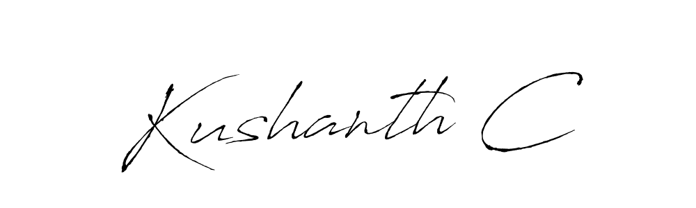 How to make Kushanth C signature? Antro_Vectra is a professional autograph style. Create handwritten signature for Kushanth C name. Kushanth C signature style 6 images and pictures png