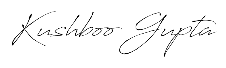 A stylish, flowing autograph style designed for name Kushboo Gupta using Antro_Vectra typography. Perfect for digital creative projects. Kushboo Gupta signature style 6 images and pictures png