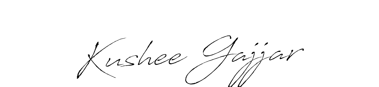 How to make Kushee Gajjar signature? Antro_Vectra is a professional autograph style. Create handwritten signature for Kushee Gajjar name. Kushee Gajjar signature style 6 images and pictures png