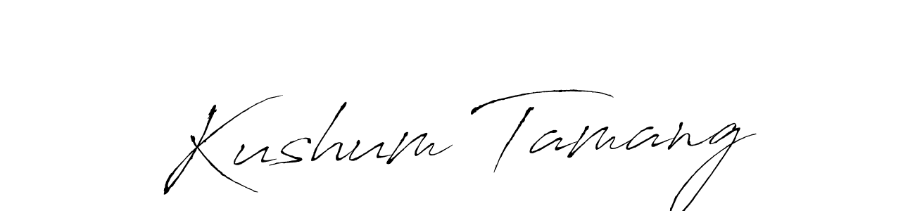 How to make Kushum Tamang name signature. Use Antro_Vectra style for creating short signs online. This is the latest handwritten sign. Kushum Tamang signature style 6 images and pictures png