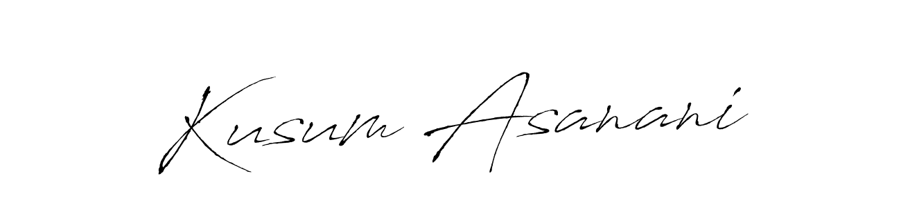 Design your own signature with our free online signature maker. With this signature software, you can create a handwritten (Antro_Vectra) signature for name Kusum Asanani. Kusum Asanani signature style 6 images and pictures png
