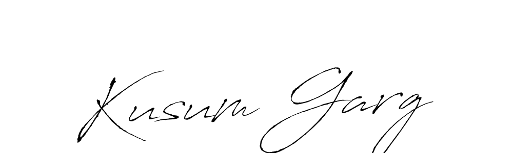 How to make Kusum Garg name signature. Use Antro_Vectra style for creating short signs online. This is the latest handwritten sign. Kusum Garg signature style 6 images and pictures png