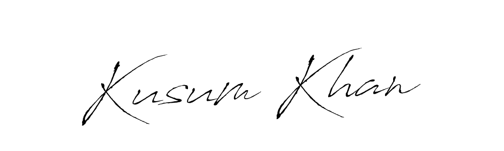 How to make Kusum Khan name signature. Use Antro_Vectra style for creating short signs online. This is the latest handwritten sign. Kusum Khan signature style 6 images and pictures png