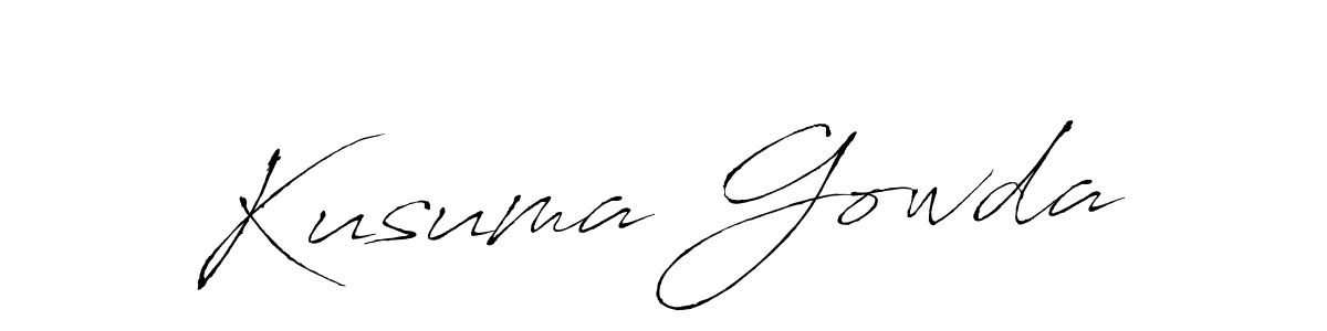 How to make Kusuma Gowda name signature. Use Antro_Vectra style for creating short signs online. This is the latest handwritten sign. Kusuma Gowda signature style 6 images and pictures png