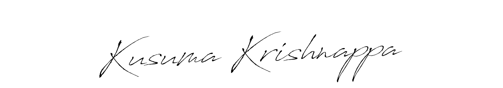 Create a beautiful signature design for name Kusuma Krishnappa. With this signature (Antro_Vectra) fonts, you can make a handwritten signature for free. Kusuma Krishnappa signature style 6 images and pictures png