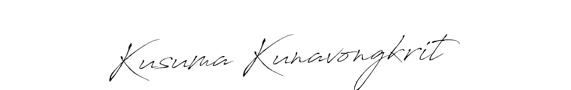 Antro_Vectra is a professional signature style that is perfect for those who want to add a touch of class to their signature. It is also a great choice for those who want to make their signature more unique. Get Kusuma Kunavongkrit name to fancy signature for free. Kusuma Kunavongkrit signature style 6 images and pictures png