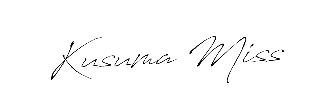 Create a beautiful signature design for name Kusuma Miss. With this signature (Antro_Vectra) fonts, you can make a handwritten signature for free. Kusuma Miss signature style 6 images and pictures png