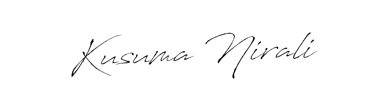 It looks lik you need a new signature style for name Kusuma Nirali. Design unique handwritten (Antro_Vectra) signature with our free signature maker in just a few clicks. Kusuma Nirali signature style 6 images and pictures png