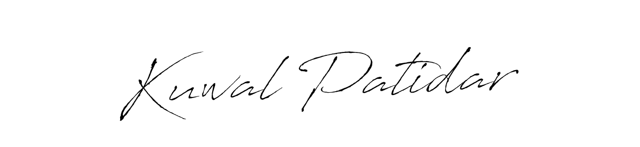It looks lik you need a new signature style for name Kuwal Patidar. Design unique handwritten (Antro_Vectra) signature with our free signature maker in just a few clicks. Kuwal Patidar signature style 6 images and pictures png
