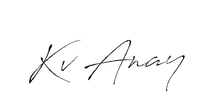 How to make Kv Anay name signature. Use Antro_Vectra style for creating short signs online. This is the latest handwritten sign. Kv Anay signature style 6 images and pictures png