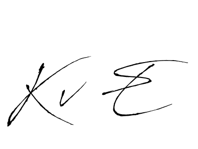 How to make Kv E name signature. Use Antro_Vectra style for creating short signs online. This is the latest handwritten sign. Kv E signature style 6 images and pictures png