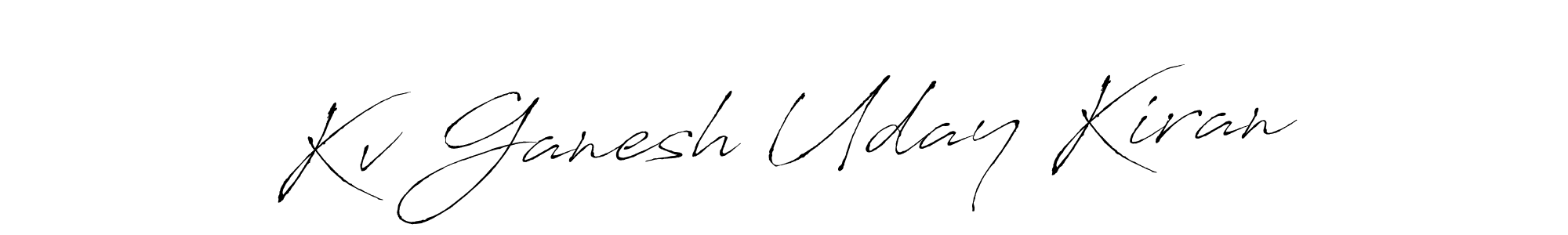 Create a beautiful signature design for name Kv Ganesh Uday Kiran. With this signature (Antro_Vectra) fonts, you can make a handwritten signature for free. Kv Ganesh Uday Kiran signature style 6 images and pictures png
