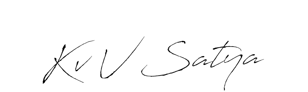 Design your own signature with our free online signature maker. With this signature software, you can create a handwritten (Antro_Vectra) signature for name Kv V Satya. Kv V Satya signature style 6 images and pictures png