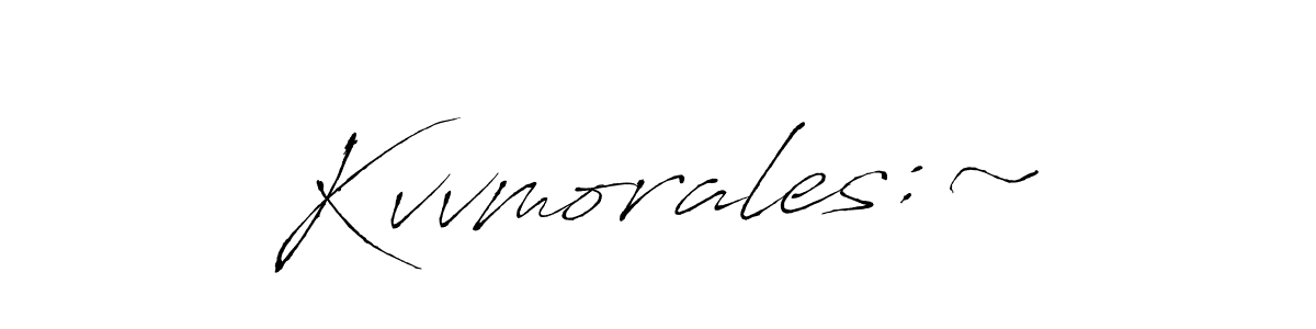 The best way (Antro_Vectra) to make a short signature is to pick only two or three words in your name. The name Kvvmorales:~ include a total of six letters. For converting this name. Kvvmorales:~ signature style 6 images and pictures png