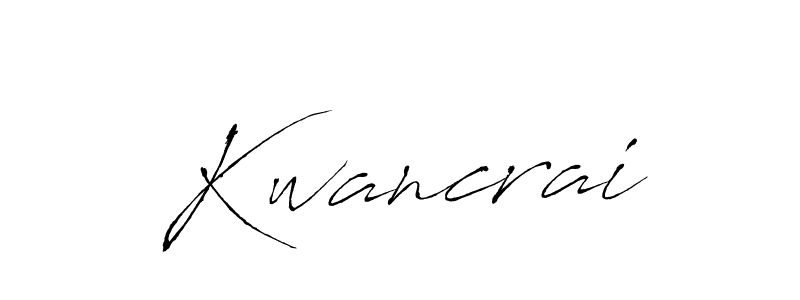 Antro_Vectra is a professional signature style that is perfect for those who want to add a touch of class to their signature. It is also a great choice for those who want to make their signature more unique. Get Kwancrai name to fancy signature for free. Kwancrai signature style 6 images and pictures png