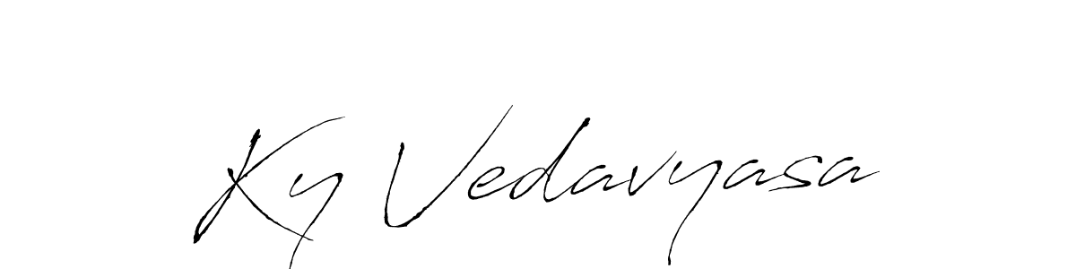 Make a beautiful signature design for name Ky Vedavyasa. With this signature (Antro_Vectra) style, you can create a handwritten signature for free. Ky Vedavyasa signature style 6 images and pictures png