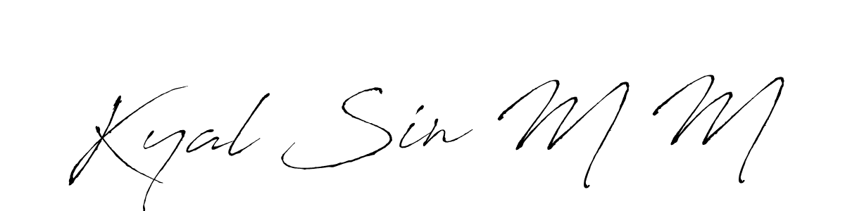 if you are searching for the best signature style for your name Kyal Sin M M. so please give up your signature search. here we have designed multiple signature styles  using Antro_Vectra. Kyal Sin M M signature style 6 images and pictures png