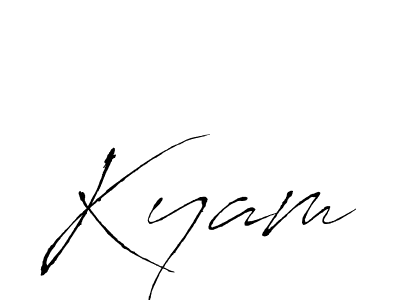 Use a signature maker to create a handwritten signature online. With this signature software, you can design (Antro_Vectra) your own signature for name Kyam. Kyam signature style 6 images and pictures png