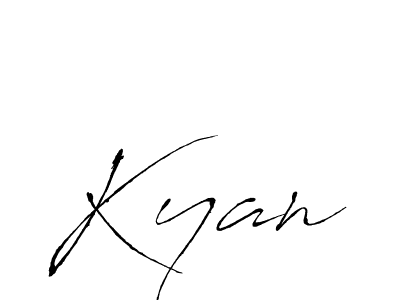 Kyan stylish signature style. Best Handwritten Sign (Antro_Vectra) for my name. Handwritten Signature Collection Ideas for my name Kyan. Kyan signature style 6 images and pictures png