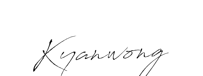 You should practise on your own different ways (Antro_Vectra) to write your name (Kyanwong) in signature. don't let someone else do it for you. Kyanwong signature style 6 images and pictures png