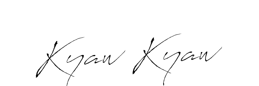 How to make Kyaw Kyaw name signature. Use Antro_Vectra style for creating short signs online. This is the latest handwritten sign. Kyaw Kyaw signature style 6 images and pictures png