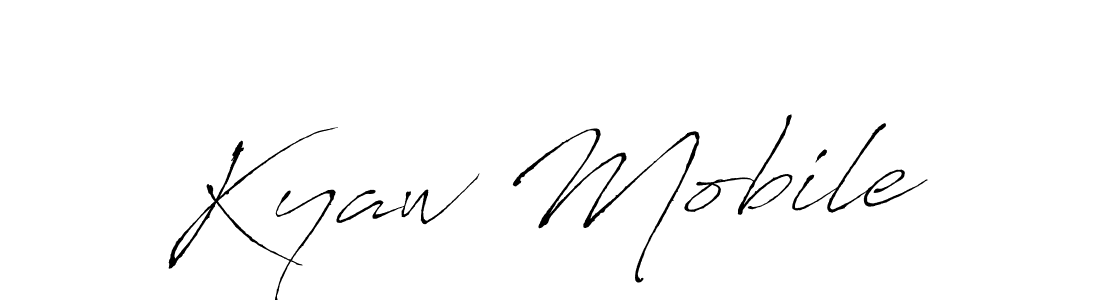 Use a signature maker to create a handwritten signature online. With this signature software, you can design (Antro_Vectra) your own signature for name Kyaw Mobile. Kyaw Mobile signature style 6 images and pictures png