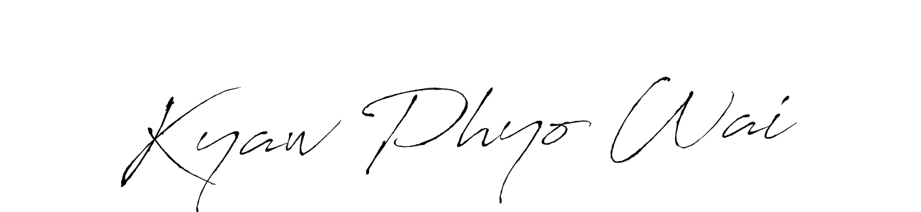 if you are searching for the best signature style for your name Kyaw Phyo Wai. so please give up your signature search. here we have designed multiple signature styles  using Antro_Vectra. Kyaw Phyo Wai signature style 6 images and pictures png
